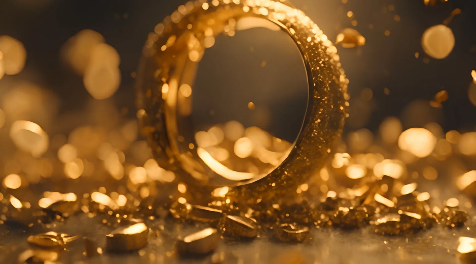 Golden Sparkles and Ring Backdrop Clip